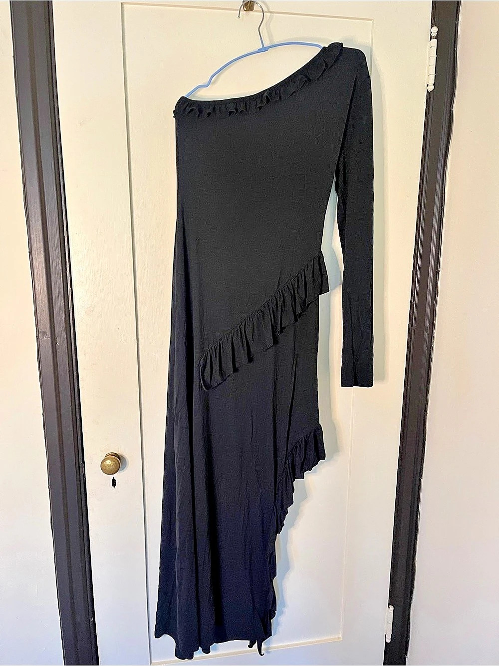 With Jean Daisy Dress Asymmetrical Maxi Dress in Black Size Medium NWT